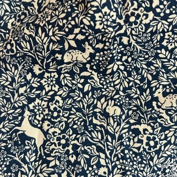 💕DOEN💕 O'Keeffe Top ~ Cream Blue Prancing Fawn Print Medium NWOT - Picture 6 of 14